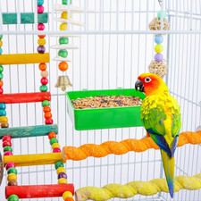 14 Pcs Bird Plastic Feeder, Seed Food Feeding Cup for Poultry Pigeon Parrot P...