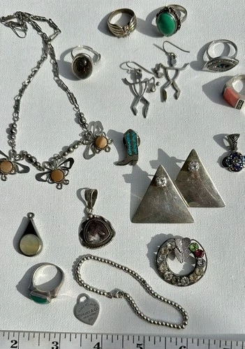 Sterling Silver Jewelry Lot 91g | Tiffany & Co Bracelet | Rings Pendants