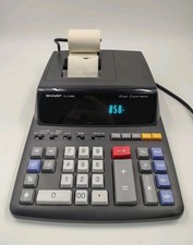 Sharp EL-2196BL Large Desktop 12 Digit 2-Color Printing Calculator Tested Work