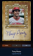 25 Topps Bunt DIGITAL Legends Gold Framed Signature ICONIC Tony Perez