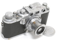  Leica IIIC Luftwaffe property with 3.5/5cm Elmar and RARE gray vulcanite