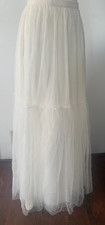 Jenny Yoo Cream Tulle Midi Maxi Skirt Size 2 NWOT
