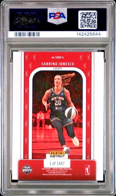 PSA 10 Sabrina Ionescu 2025 Panini Instant WNBA THE LOGO #4 Print Run /1447 view 2