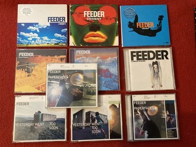 FEEDER 10 X CD COLLECTION NICE CONDITION PAPER FACES CEMENT CRASH ECHO PARK ETC 