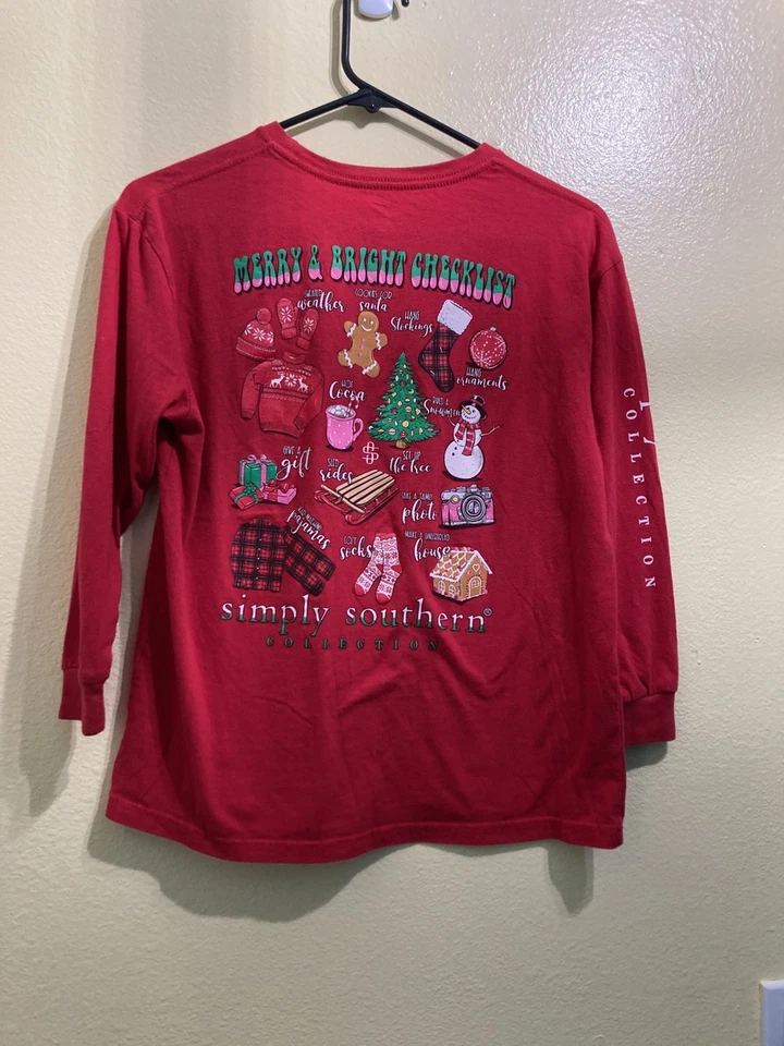 Camiseta Simply, Southern Manga Larga, Tema Navidad Juvenil Talla Grande Foto 2 de 3