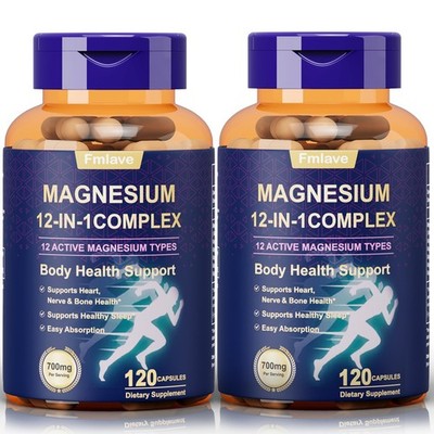 2-Pack Magnesium 12 Complex   Advanced Magnesium Blend for Daily Wellness-240Cap