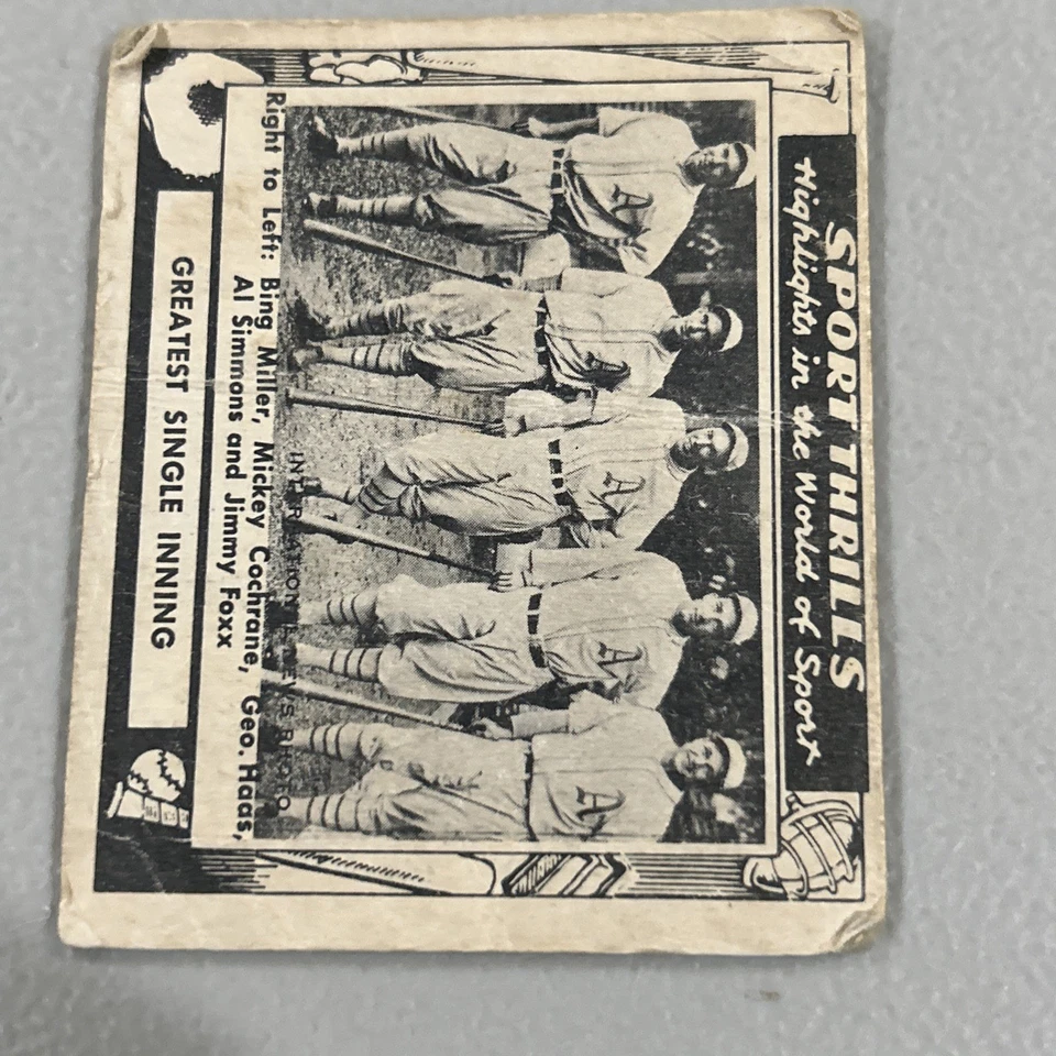 1948 Swell- Sport Thrills, Greatest Single Inning, World Series, Card #1 - Image 2 of 4