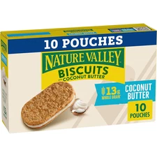 Nature Valley Biscuit Sandwiches, Coconut Butter, Snack Bars, 10 Bars, 13.5 Oz