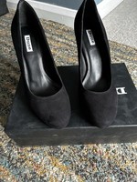 Dune black suede platform court shoes- new in box size 7