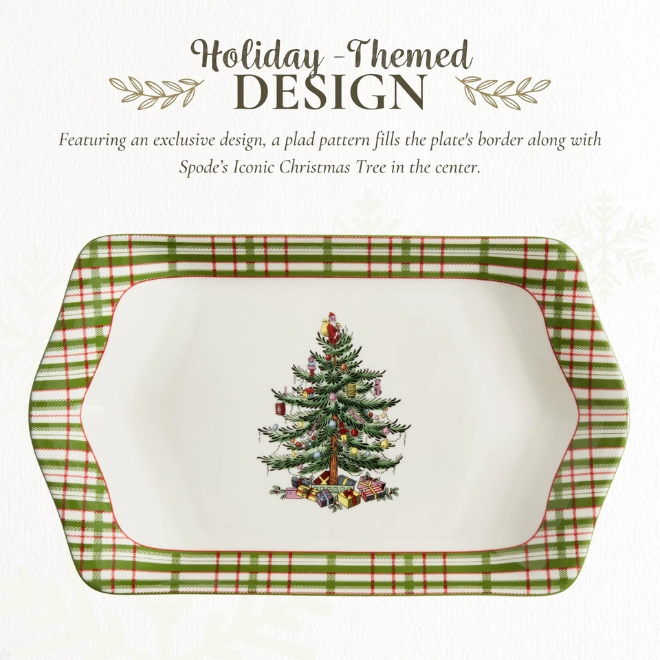 Christmas Tree 2025 Annual 12" Dessert Tray, Collector Porcelain Rectangular ... - Image 3 of 4