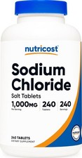 Nutricost Sodium Chloride 1000mg, 240 Tablets - Salt Tablets, Non-GMO, Gluten