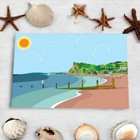 Sunny Teignmouth Ceramic Tile Plaque by Katie Pearson Coastal Landscape Wall Art
