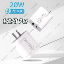 For Android iPhone iPad QC 3.0 PD 20W USB Type C Fast Charger Power Adapter Cube