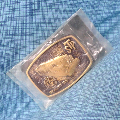 SEALIFT 83 Belt Buckle Kiewit Southern STP Solid Brass NOS Vtg 80s BTS .SHY409