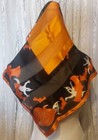 100% Silk Halloween Square ,Pumpkins, Ghosts, and Bats. Orange And Black — photo 2