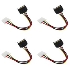 4PCS SATA 15-Pin to IDE Molex Power Cable Serial ATA Adapter for HDD CD ROM