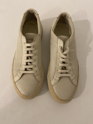 Common Projects  Achilles Nude Perforated Leather Women Sneakers Sz 38/ US 8