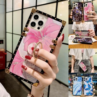 For Galaxy A51 A52 A71 A10 A12 A21 Glitter Bling Butterfly Case w/ Strap