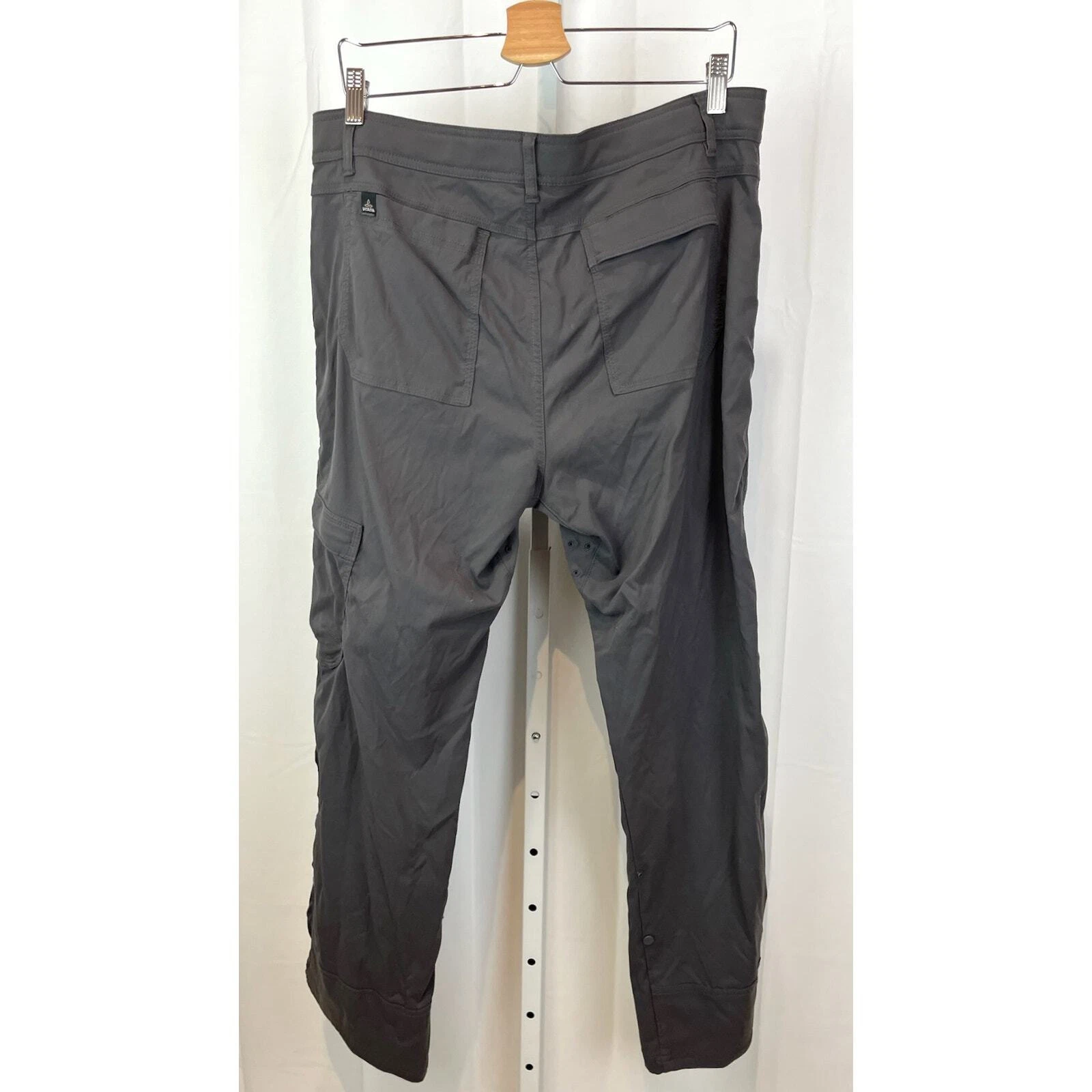 prana stretch zion zip fly roll up cargo nylon pants