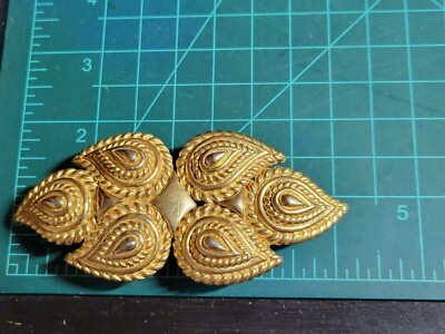 Vintage Mimi Di N Paisley Gold Tone Belt Buckle Signed 1985  display picture 1