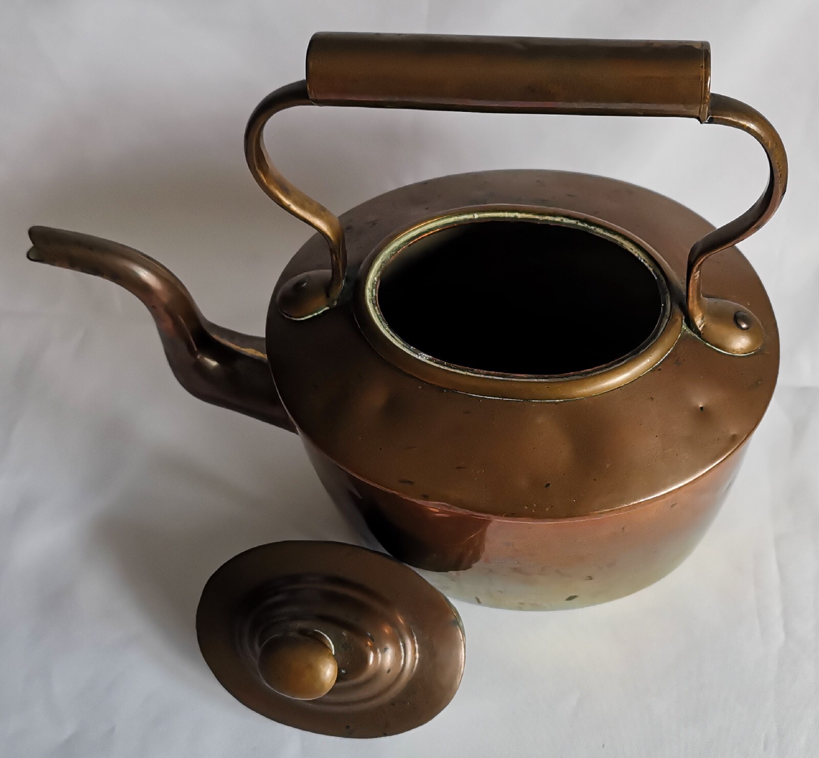 Pair of Vintage Copper & Brass Kettles Kitchenalia eBay