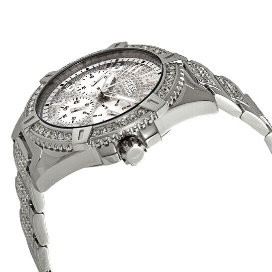 GUESS W0799G1 Frontier Silver and Crystal Chronograph Mens Wrist