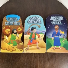 Religious Bundle of 3 Books Joshua and the Wall David Goliath Daniel Lion's Den
