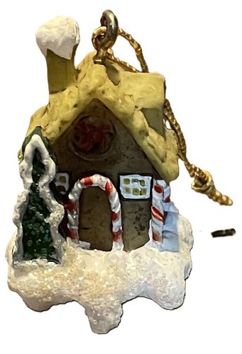 Vintage Miniature Gingerbread House Christmas Tree Ornament