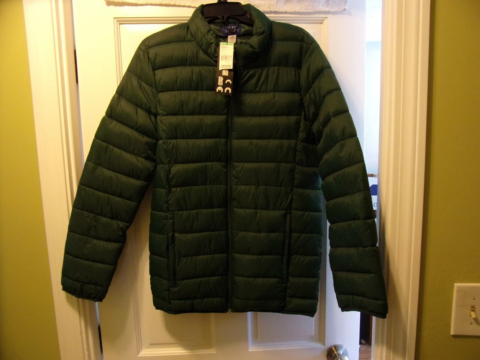 Simply Styled Sears Size S Green Soft Quilt Packable Jacket Lightweight Zipper