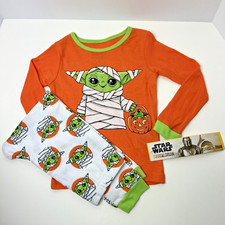 Star Wars Mandalorian Halloween Pajamas Set Kids Size 4 Grogu Sleepwear Disney