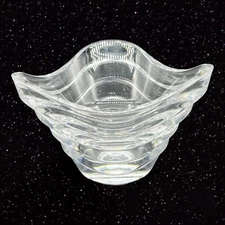 Tipperary Clear Crystal Candle Holder Clear Bowl Dish Marked 5”W 3”T