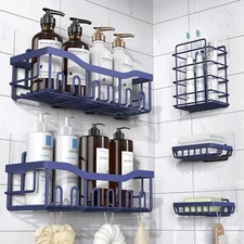 EUDELE Shower Caddy 5 PackAdhesive Shower Organizer for Bathroom Storage&Home...