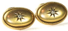 VICTORIAN ANTIQUE 14K GOLD DIAMOND CUFFLINKS ...