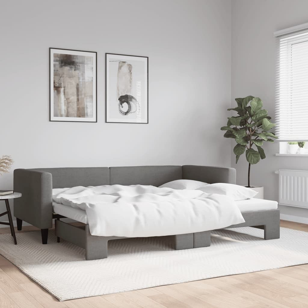 Dark Gray vidaXL Daybed with Trundle 39.4