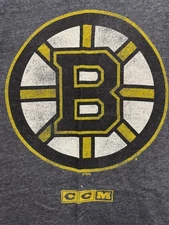Boston Bruins CCM Mens T-Shirt Black Heathered Triblend Short Sleeve Large New