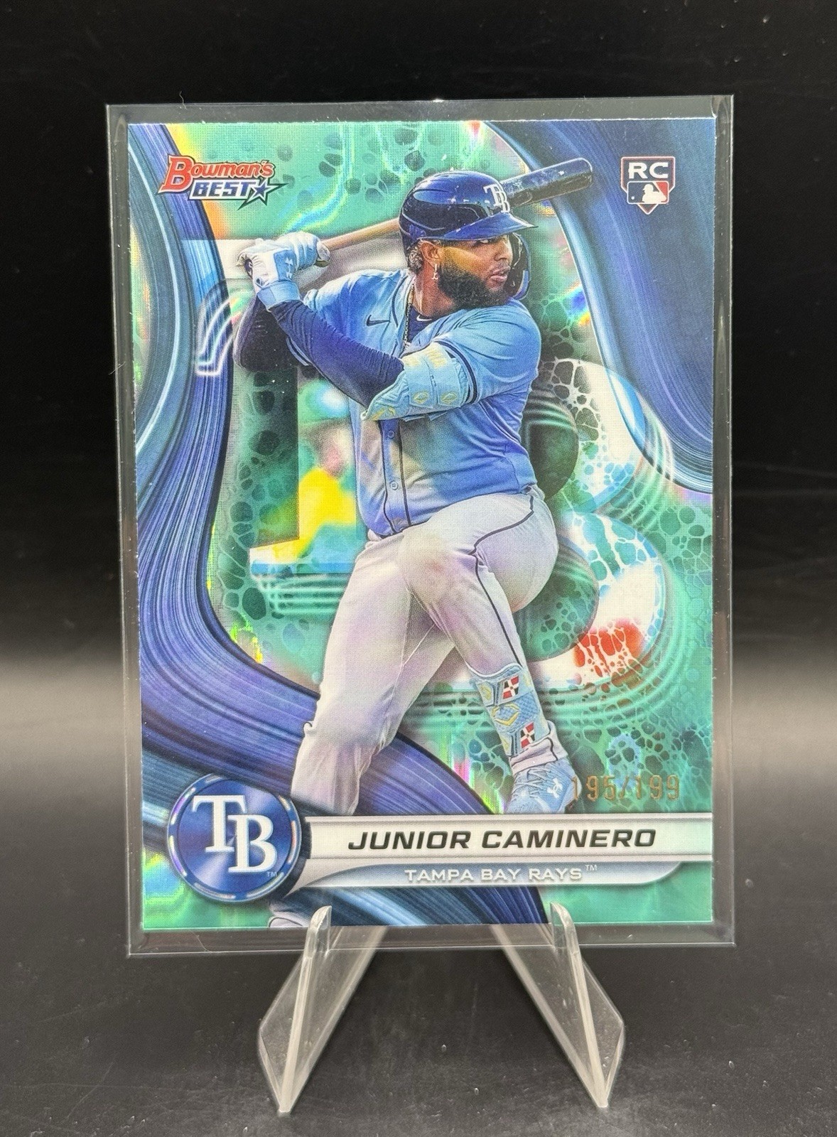 2024 Bowman's Best - Junior Caminero #62 Aqua Lava Refractor /199 (RC)