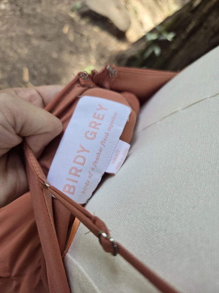 Birdy Grey Elegant Wedding Orange Coral Formal Bridesmaid Dress Size Small - Image 4 of 4