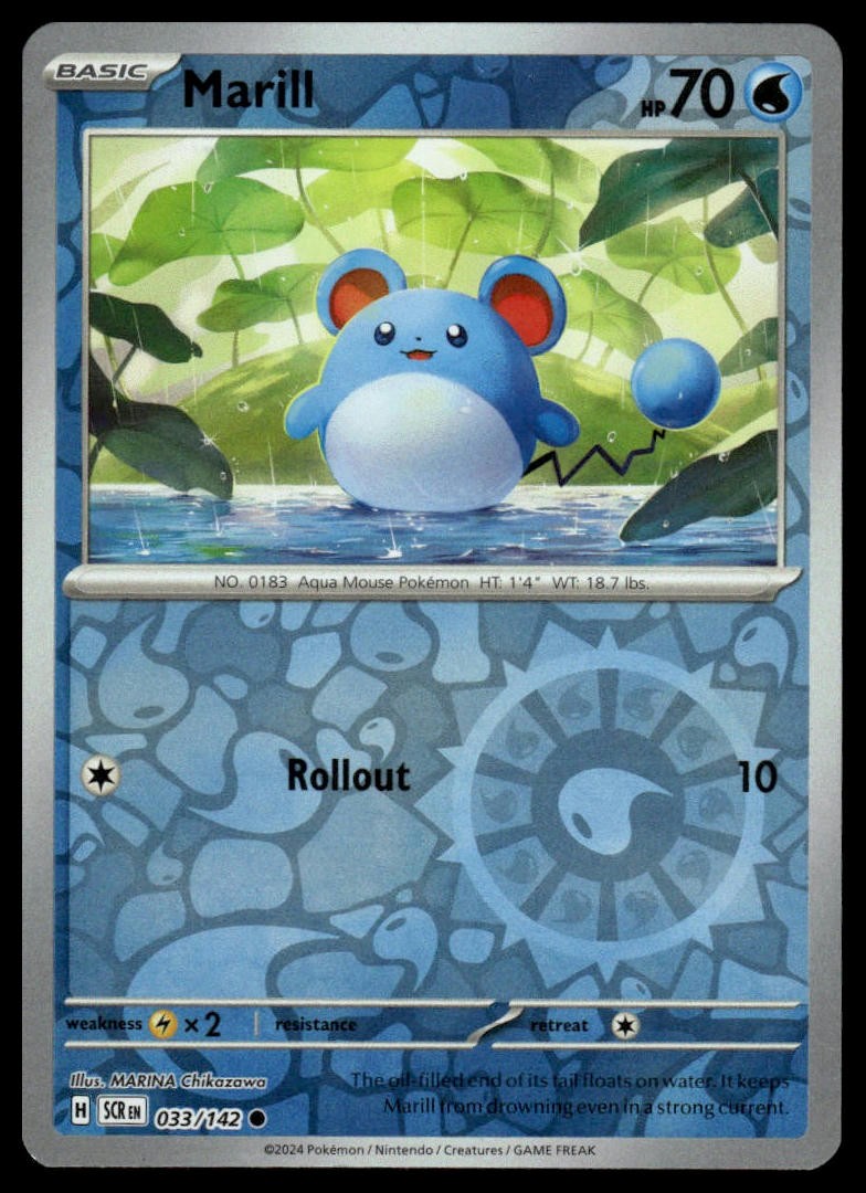 Marill SV07: Stellar Crown #033/142 Reverse Holo NM