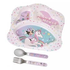 Disney Minnie Mouse Baby Utensil Set Kids Fork Spoon Unicorn Drem New