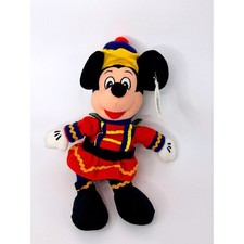Disney Store Nutcracker Mickey Mouse Plush Toy Soldier Vintage Bean Bag 10 inch