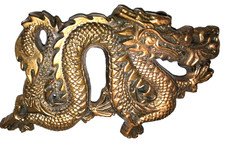 Vintage Brass Legendary Chinese DRAGON - Biker, Hippy 1981 Belt Buckle
