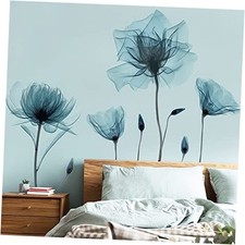 Flower Wall Decals Peel and Stick Removable Decal Stick DIY Wall Stickers Blue