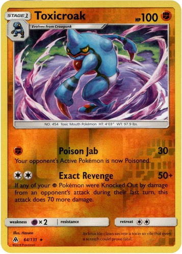 Toxicroak - 64/131 - Forbidden Light - Reverse Holo