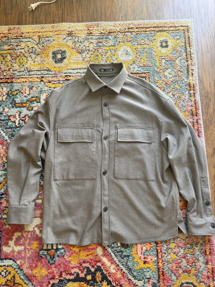 Zara Casual Long Sleeve Overshirt for Men and Women
