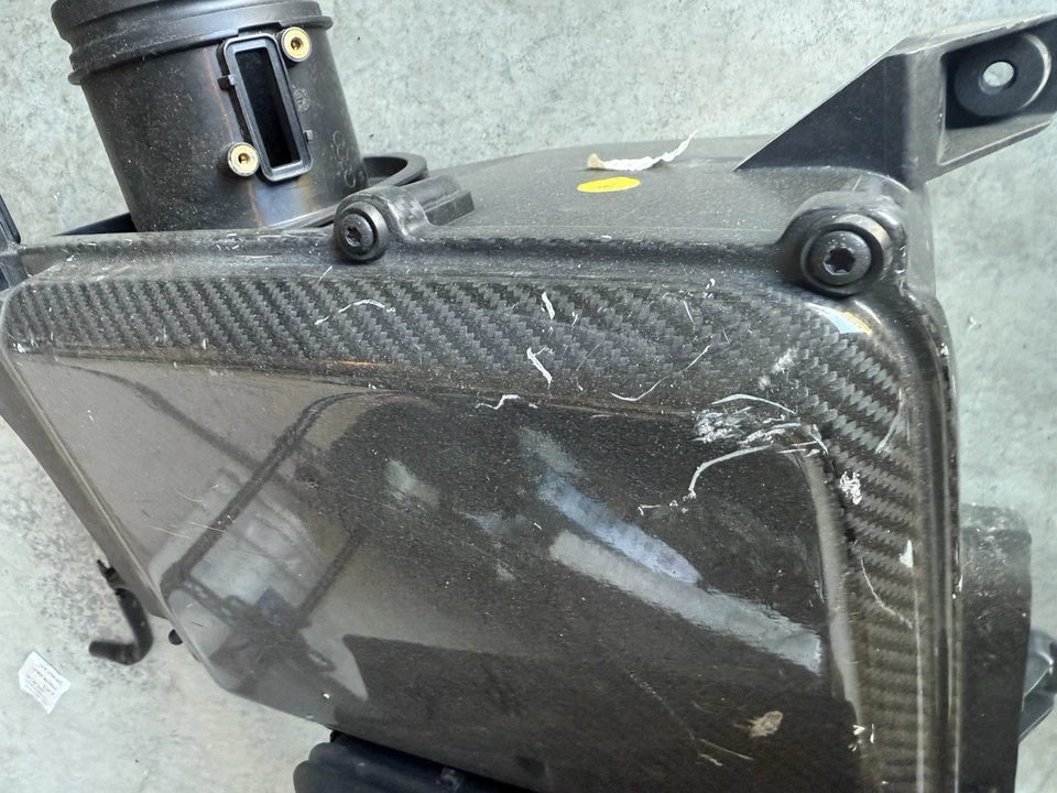 2017 2018 Audi FACTORY GENUINE AIR INTAKE BOXES WITH CARBON LIDS OEM - Image 3 of 4