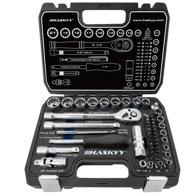 HASKYY Knarrenkasten Ratschenkasten Set 12Kant 1/4 3/8 Nuss Torx Bits 4-21 XZN