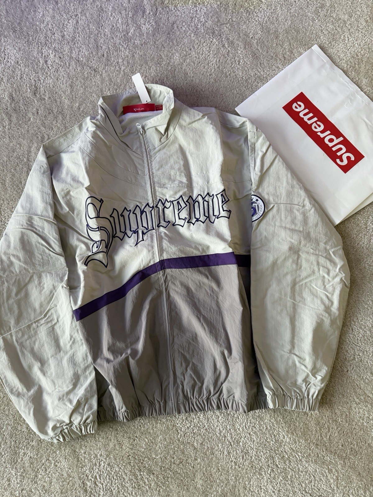 Supreme Script Logo Track Jacket Size M Authentic… - image 1