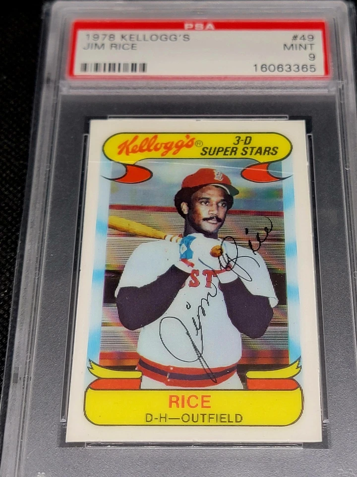 Jim Rice 1978 KELLOGGS 3-D SUPER STARS HOF BOSTON RED SOX #49 PSA 9 - Image 3 of 3