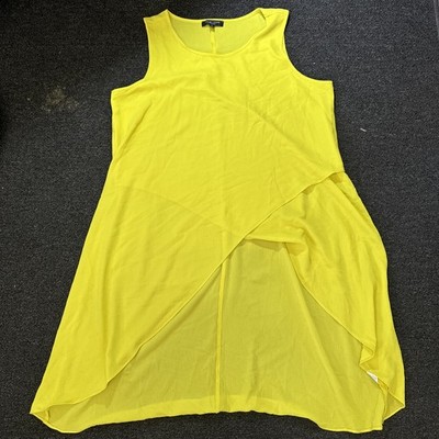 Moa Moa Women Size 1X Yellow Sleeveless Sun Dress Top 