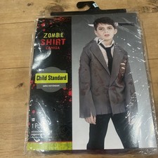 Zombie Blood Splattered Jacket Shirt Tie Child Standard - Halloween Costume